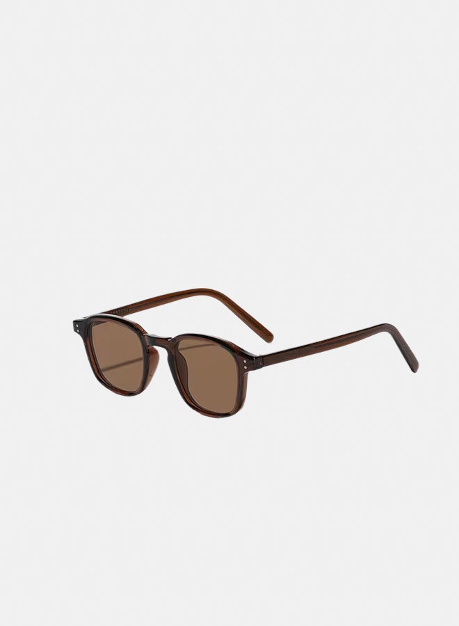 korico Terran All Brown Full Rim Rectangle Sunglasses - Image 1